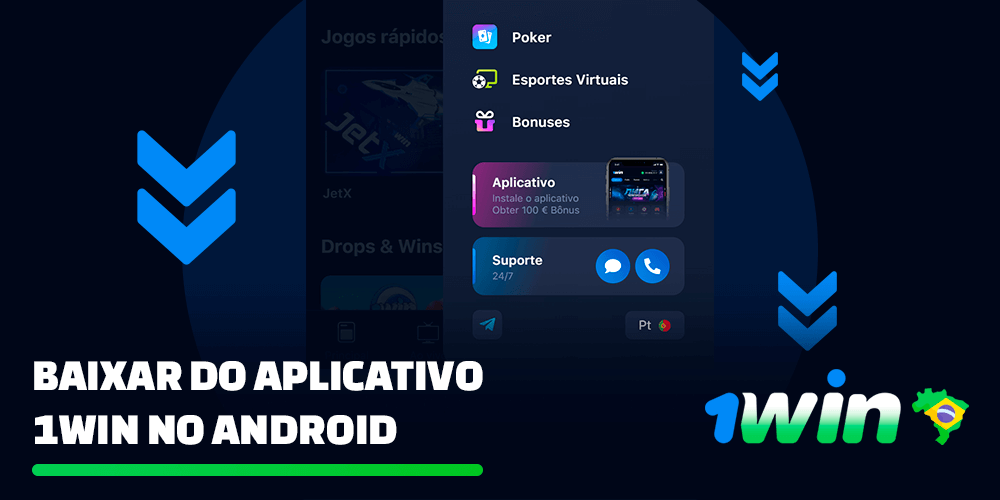 O processo de baixar do aplicativo 1win no Android