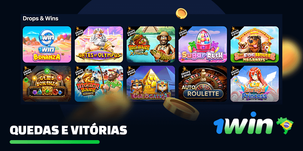 Ao jogar os jogos Drops & Win no 1win Casino, os usuários do Brasil participarão de torneios com grandes prêmios