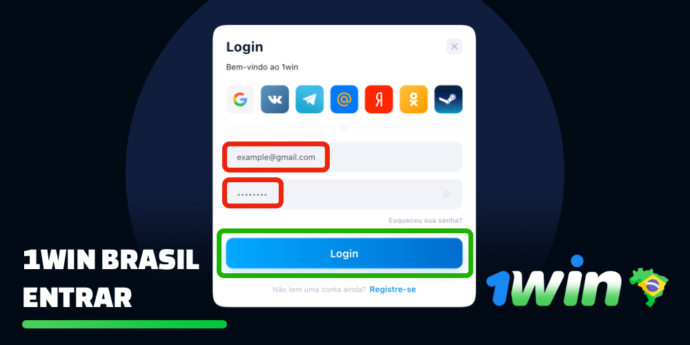 Para fazer login na sua conta pessoal da 1win, um usuário do Brasil precisa inserir os detalhes que foram fornecidos durante o registro